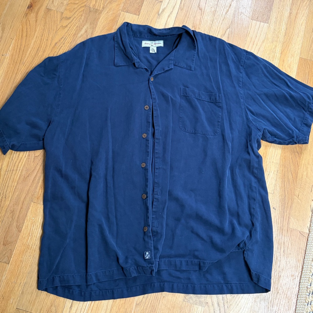 Tommy Bahama Men's Navy Short-Sleeve Button-Up Shirt